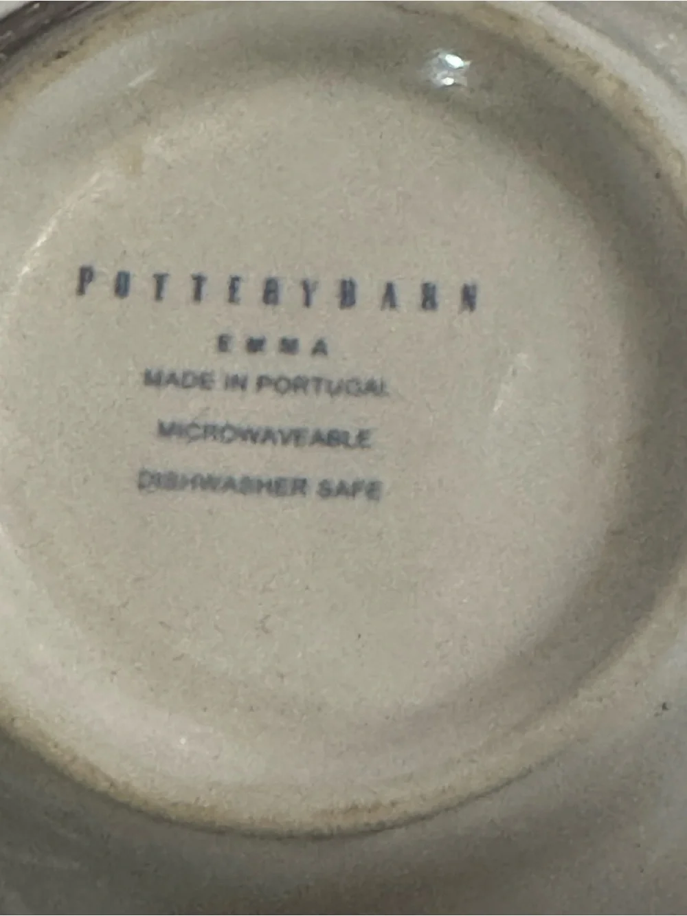 Pottery Barn Emma white Ceramic Cup & saucer with Beaded Edge - Set of 2